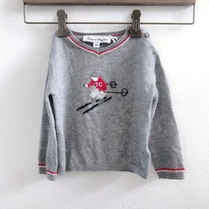 TARTINE ET CHOCOLAT Baby Boy Grey Wool Blend Marl Skier Sweater Size 18M